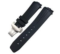JZFOACHR 24 mm Nero Green Nature Morbing Silicone in gomma in gomma Fit per Panerai PAM00111/441 Bracciale impermeabile a farfalla a farfalla