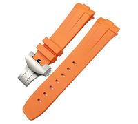 JZFOACHR 24 mm Nero Green Nature Morbing Silicone in gomma in gomma Fit per Panerai PAM00111/441 Bracciale impermeabile a farfalla a farfalla