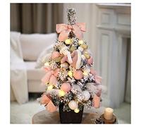 JZFOACHR Albero di Natale del Desktop Artificiale, Mini Albero di Natale, Albero di Natale Pre -Illuminato da 60 cm, affollamento di crittografia, con luci a LED e pentole di Fiori in Feltro