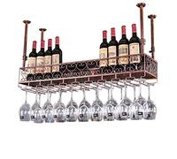 JZFOACHR Barretta a sospensione del soffitto unità di vino a soffitto di vino appeso in vetro di vino, porta bottiglia di vino a palo verso il basso, porta staminali di calore unità di scaffali