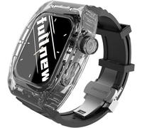 JZFOACHR Bracciale orologio sportivo fluororubber + kit di modifica dell'alloggiamento trasparente per 8 7 6 SE 5 4 44 mm 45 mm Serie