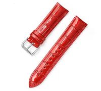 JZFOACHR Braccialetti in pelle 12mm 14mm 16mm 18mm 20mm 22mm Struttura da polso a fascia da polso a fascia cinghia di cinghia lucida, rosso 18mm, 18 mm