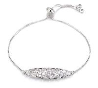 JZFOACHR Braccialetto de mariage à cha? Ne coulissante en cristal de zircone cubique bracciale trasparente à breloques géométriques versare femmine
