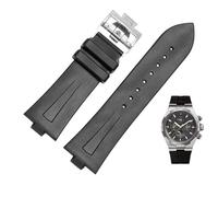 JZFOACHR Canda di guardia in pelle genuina per Vacheron Costantin Overseas Series 4500V 5500V P47040 in acciaio inossidabile con fibbia in acciaio inossidabile Cingcio di guardia 25-8 mm