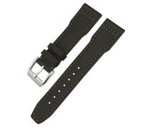 JZFOACHR Cinghia di orologio per cagnelli in nylon ad alta densità 20 mm 21 mm vera in pelle vera che godeva di guardia blu verde sostituire per gli accessori in serie