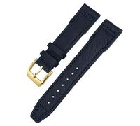 JZFOACHR Cinghia di orologio per cagnelli in nylon ad alta densità 20 mm 21 mm vera in pelle vera che godeva di guardia blu verde sostituire per gli accessori in serie
