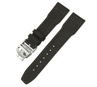 JZFOACHR Cinghia di orologio per cagnelli in nylon ad alta densità 20 mm 21 mm vera in pelle vera che godeva di guardia blu verde sostituire per gli accessori in serie