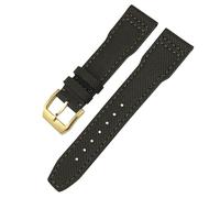 JZFOACHR Cinghia di orologio per cagnelli in nylon ad alta densità 20 mm 21 mm vera in pelle vera che godeva di guardia blu verde sostituire per gli accessori in serie