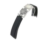 JZFOACHR Cinturini da polso Black Watchband con fibbia in acciaio inossidabile 20mm 21mm in gomma Silicone Watch Watch Accessori