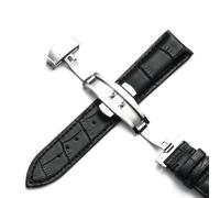 JZFOACHR Cinturini da polso orologio da orologio cinghia di bambù cinturino vera pelle di orologio in pelle con doppia pressa con fibbia farfalla accessori 20mm 22mm