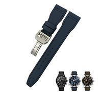 JZFOACHR Cinturino in pelle di vitello in nylon da 20 mm, 21 mm, 22 mm, adatto per IWC Big Pilot IW377714 Mark18 SPITFIRE Nylon cinturino in vera pelle