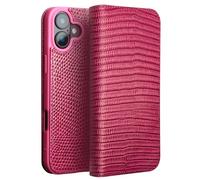JZFOACHR Custodia in pelle genuina per iPhone 16 Pro Max/16 Pro/16 Plus/16, Flip Wallet Case con copertina telefonica del modello di coccodrillo lussuoso slot, 16, 16