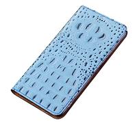 JZFOACHR Custodia per il portafoglio per iPhone 16 Pro Max 16 Plus 16 Pro 16 Lussuoso Crocodile Head Relief Case di lancio in pelle vera con copertina per telefono magnetico, per 16 Pro Max, blu