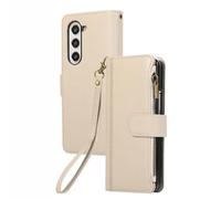 JZFOACHR Custodia per Il Portafoglio per Samsung Galaxy Z Fold 6, Custodia in Pelle di Chiusura Magnetica con Cinghia da Polso a Fessura e Coperchio del Telefono con Spalla Lungo, Nero, z Piega 6