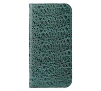 JZFOACHR Custodia per iPhone 16 Pro Max 16 Plus 16 Pro 16 Modello di coccodrillo Coperchio telefonico a portafoglio in pelle reale con slot card Casele di protezione magnetica, per 16, verde