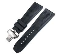 JZFOACHR Fasce d'oro di gomma 23,5 mm 24 mm per calibro DE serbatoio da solista santos de cinghia di orologio silicone impermeabile