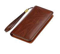 JZFOACHR Frizione maschio Clutch vintage doppia con cerniera con cerniera borsetta portafogli in pelle business ，