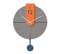 JZFOACHR Morandi Color Creative Wall Clock Soggiorno Decorazione murale Semplice Orologio per la casa Elegante Orologio da Parete Moderno Silenzioso con Pendolo per Ufficio (Grigio Scuro)
