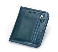 JZFOACHR Olio di Cera in Pelle da Donna per Monete Piccole Moneta Vera Pelle Vera Pelle Cuoio con Fibbia retrò con Cerniera Portafoglio ， d-9x10cm