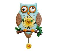JZFOACHR Orologio da Parete Decorativo Silenzioso Non ticchettio Moderno Muro di Batteria al Quarzo Orologio per Bambini Orologio da Parete Facile da Leggere, per casa per Ufficio (Gufo)