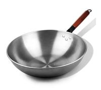 JZFOACHR Pentola di cottura in vetro a mano forgiata in ferro wok padella non rivestita la gamma di gas non rivestita è applicabile alla tradizionale vaso di fabbrica di padella per la casa