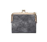 JZFOACHR Piccole donna di moda Portafoglio corto Portaio per la pelle PU Porta in pelle metallica per moneta piccola borsetta vintage clutch da donna, bagagli (H)