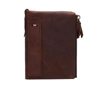 JZFOACHR Portacnici in pelle per uomini con doppia cerniera con cerniera a grande capacità Mens Crefold Credit Creed Wallet Docket con cerniera, portafoglio di cuoio Walletsgenuine, (blu scuro)
