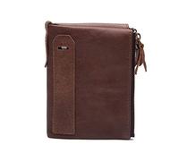JZFOACHR Portacnici in pelle per uomini con doppia cerniera con cerniera a grande capacità Mens Crefold Credit Creed Wallet Docket con cerniera, portafoglio di cuoio Walletsgenuine, (blu scuro)