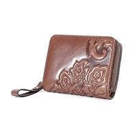 JZFOACHR Portafogli da donna della moda autentica portafoglio con cerniera in pelle con cerniera portafoglio, bagagli (E)