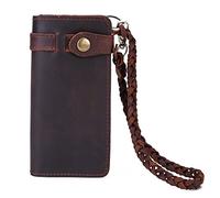 JZFOACHR Portafogli, portafoglio maschile a 1 pezzo Long Antiftft Clutch Borse Retro Portafoglio BUSHETT BASCHET UN MEN'ACKET (B 18 * 2 * 9cm)