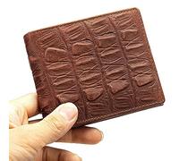 JZFOACHR Portafoglio del portafoglio di cuoio bifold da uomo Portafoglio corto Portafine della scheda Finestra Portafoglio e durevoli regali per signori ， Fratello ， Brown-11x9.5x1,5 cm