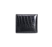 JZFOACHR Portafoglio in pelle di coccodrillo a corto pancia per pancia orizzontale borsetta mini portafoglio , nero