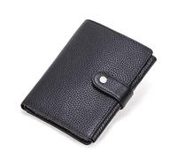 JZFOACHR Portafoglio in pelle Piccola portafogli vere in pelle vera portata hasp borsetta con tasca passcard e supporto per carte, bagagli (nero)