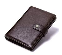 JZFOACHR Portafoglio in pelle Piccola portafogli vere in pelle vera portata hasp borsetta con tasca passcard e supporto per carte, bagagli (nero)