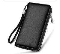 JZFOACHR Portafoglio lungo multi-cartola, portafoglio in pelle maschile, clutch per supporto per cerniera multifunzionale, bagagli (marrone)