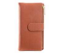 JZFOACHR Portafoglio, portafogli femminili di grande capacità due tasca per il telefono con cerniera Pochet lungo femmina femmina in pelle per donne clutch borsetta (G 19 cm)