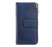 JZFOACHR Portafoglio, portafogli femminili di grande capacità due tasca per il telefono con cerniera Pochet lungo femmina femmina in pelle per donne clutch borsetta (G 19 cm)