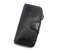 JZFOACHR Portafoglio, portafoglio femminile fatto di portafogli in pelle a tre volte la borsa di moneta femminile da donna vintage borse per il cellulare (E 19 * 10 * 2cm)