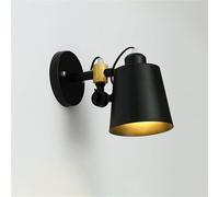 JZFOACHR Pronzo della Parete di Legno Moderna con Base E27, Luce di Lettura montata a Parete Regolabile, Semplice Design dell'Arte del Ferro Nordico, Lampada da Parete da Letto Interno per Camera da