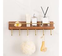 JZFOACHR Scaffali per Doccia ad Angolo Bagno per Bagno Ripiani galleggianti in Legno in Legno in Legno a Parete scaffale da Bagno Montato a Parete per Asciugamano Shampoo Multifunzionale Shampoo