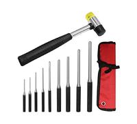 JZFOACHR Set di punzoni per spilli con Custodia, Kit di Strumenti per la rimozione di 10 Pezzi in Acciaio con Borsa per Il Trasporto, per gioiellieri, riparatori di Orologi, Kit di Strumenti per la