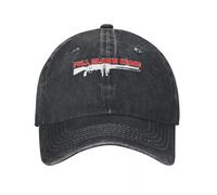 JZGESOM Caos in Piena Regola, Ostilità Grafica, Bold Red Print Denim Cappello Traspirante Cappello da Donna Cappello da Baseball da Donna