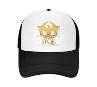JZGESOM Cappello da Camionista dell'Impero Romano SPQR Personalizzato Gladiatore per Adulti Emblema dell'aquila d'oro Imperiale Berretto da Baseball Regolabile Cappello da papà Sportivo