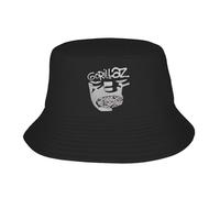 JZGESOM Music Band Gorillaz Bucket Hat Primavera Cappelli da Pescatore Coreano per Unisex Soft Fold Caccia Cappelli da Strada Cappelli da Sole Personalizzati