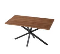 JZGORC Tavolo rettangolare MDF nero metallo, soggiorno o cucina, 140 x 78 x 77 cm, rovere scuro