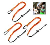 Jzhen 3 Pezzi Cordicella per Attrezzi,Cordini per Attrezzi di Sicurezza con Clip per Moschettone,estremità ad Anello Regolabile,Strumento di Protezione Anticaduta