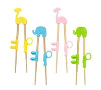 Jzhen 4 Paio Bacchette per Bambini,Bastoncini da Allenamento Helper, Bacchette per Bambini Riutilizzabili da Allenamento con Scatola di Immagazzinaggio Trasparente