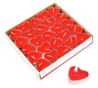 Jzhen 50pcs Candele a Forma di Cuore, Heart Shaped Candles Romantiche Candeline non profumate, Ideale per Matrimoni o Anniversari
