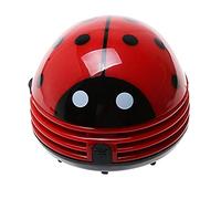 Jzhen Coccinella Aspirapolvere Vuoto,Detergente Coccinella per Desktop Mini Adatto per Tastiere di Computer, Desktop, Seggiolini Auto Rosso