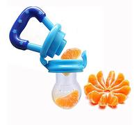 Jzhen Frutta Ortaggio Ciuccio,Tettarella Silicone Lenire il Bambino Cibo Alimentatore Sicuro Bambino Ciuccio(Blu)